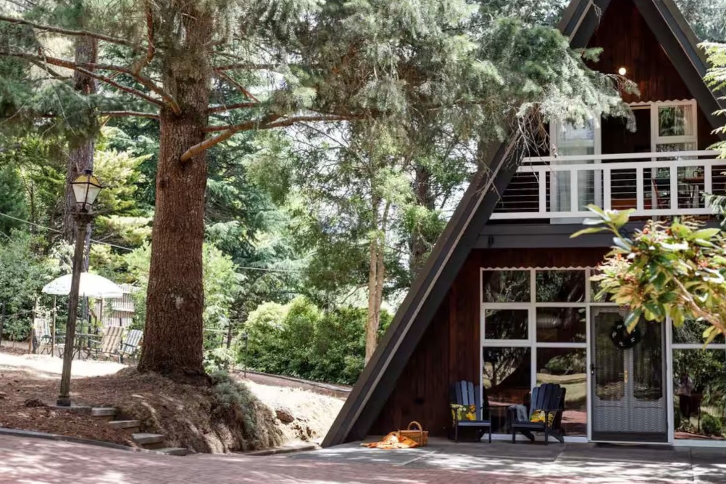 An exterior view of Zoli's A-Frame Airbnb one of the best accommodation options in Daylesford